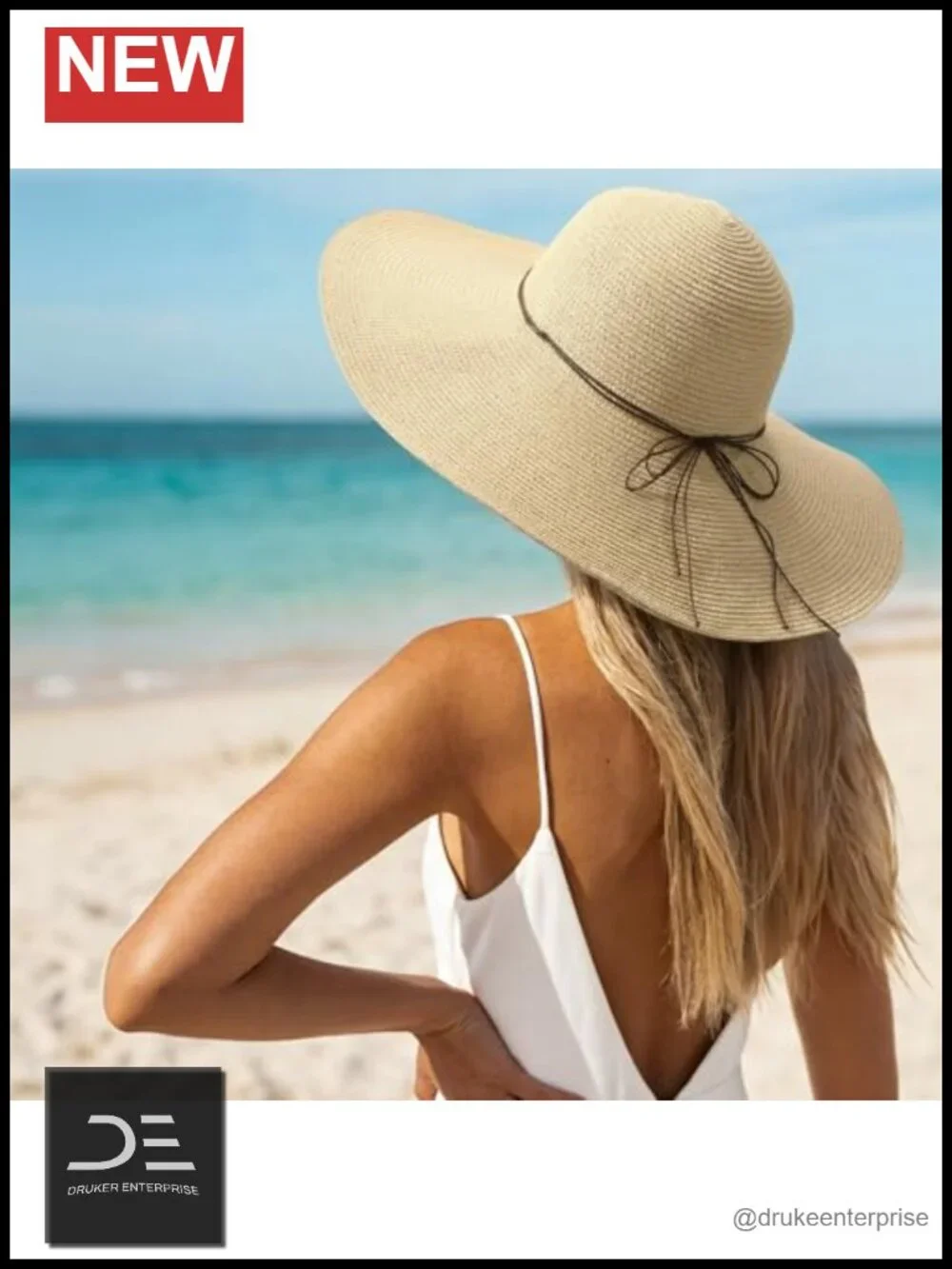 Wide Brim Sun Straw Hat UPF 50+ Foldable Travel Beach Hats
